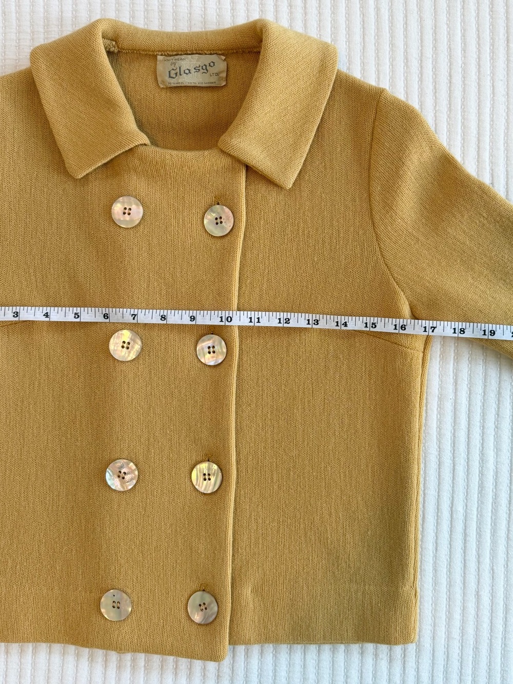 Vintage Wool Cardigan Jacket with Mother of Pearl Buttons -Knitwear by Glasgow - Picture 4 of 6